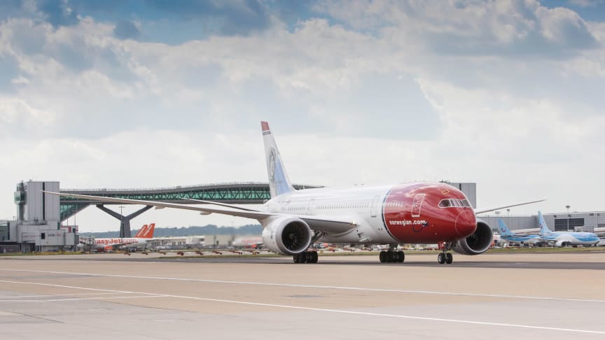 Norwegian åpner ny base for langruter på London Gatwick