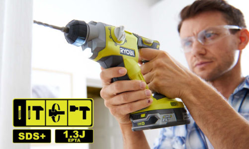 RYOBI LANSERER VERDENS FØRSTE BATTERIDREVNE 4-MODUS SDS+ KOMBIHAMMER TIL FORBRUKERMARKEDET