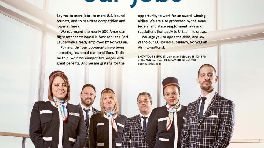 Norwegians kabinansatte i USA med brev til president Obama