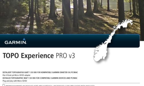TOPO Experience PRO v3 – detaljert topografisk kart 1:50 000 for kompatible Garmin enheter og PC/Mac