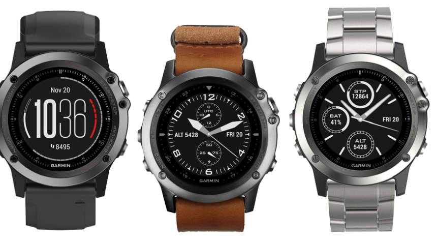 Tre nye Garmin fenix 3 Sapphire multisport klokker – pulsmåler på håndleddet, nye aktivitetsprofiler og flere klokkeremmer
