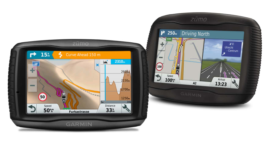 Garmin® zūmo 345LM, 395LM og 595LM motorsykkelnavigatorer