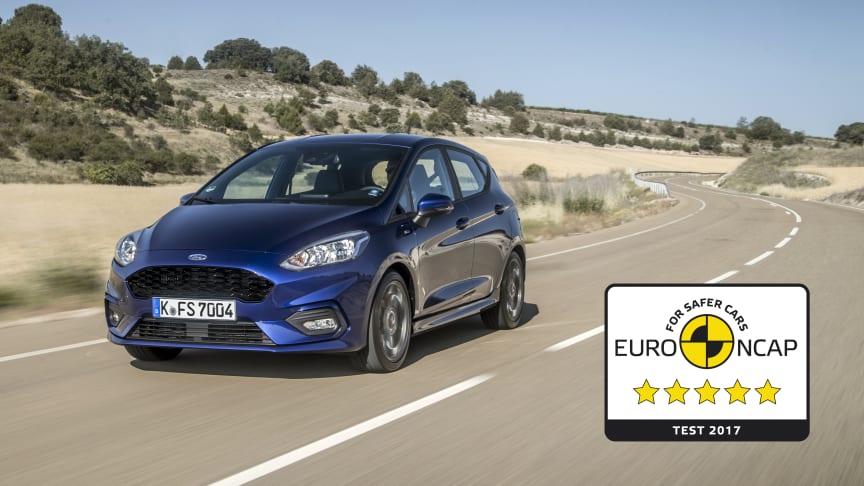 Nye Ford Fiesta med toppscore i Euro NCAP