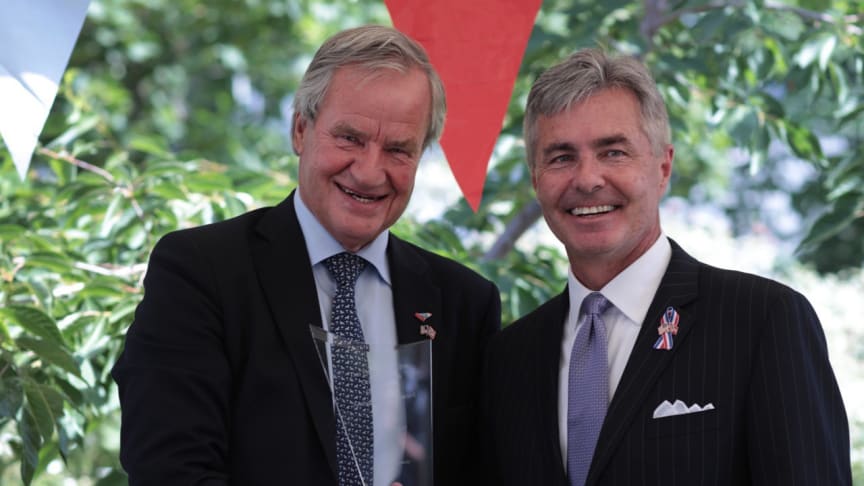Norwegians konsernsjef Bjørn Kjos får «Ambassador’s Award» for sitt bidrag til å styrke det bilaterale forholdet mellom Norge og USA