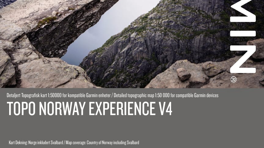 Topo Norway Experience v4 – detaljert topografisk kart 1:50 000 for kompatible Garmin enheter og PC/Mac