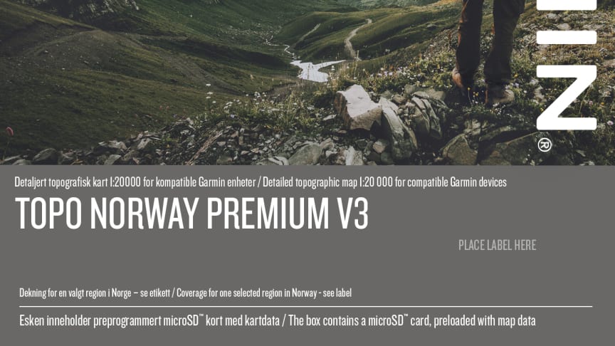 Topo Norway Premium v3 – detaljert topografisk kart 1:20 000 for kompatible Garmin enheter og PC/Mac