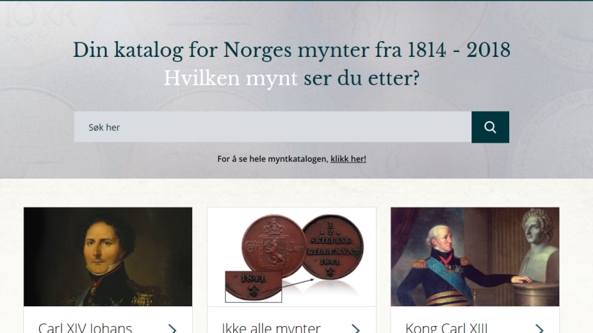 Nå kommer Norges første digitale myntkatalog!