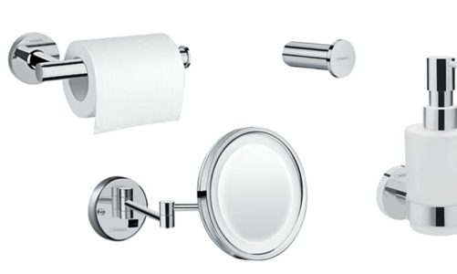 Innred hele baderommet med nytt hansgrohe Logis Universal tilbehør