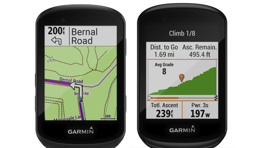 Garmin Edge® 530 og Edge 830 – GPS-sykkelcomputere med dynamisk ytelsesovervåking, avanserte kart- og sikkerhetsfunksjoner