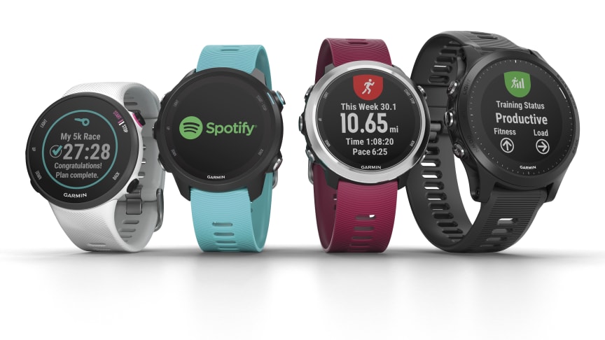 Garmin® presenterer en helt ny Forerunner®-serie. En serie med fire nye klokker, fullspekket med ulike funksjoner som passer for alle løpere – med musikk, avanserte treningsfunksjoner og kart