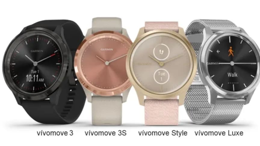 Garmin vívomove®-serien med nye avanserte helseovervåkingsfunksjoner, mulighet for tilkoblet GPS og Garmin Pay