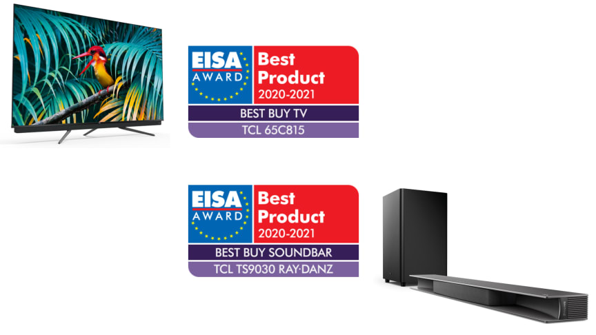TCL vinner to EISA-utmerkelser for C81-serien og innovative Ray·Danz