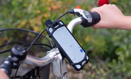 Praktisk mobilholder til sykkel og barnevogn!